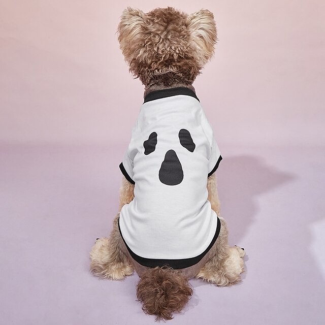 Teddy Bear Dog Halloween Costume 2022 Dog Cat Halloween Costumes Shirt T Shirt Holiday Decorations Vampires Cosplay Funny Halloween Festival Dog Clothes Puppy Clothes Dog Outfits Breathable White Costume For Girl And Boy Dog Polyester 8866299 2022 10 99