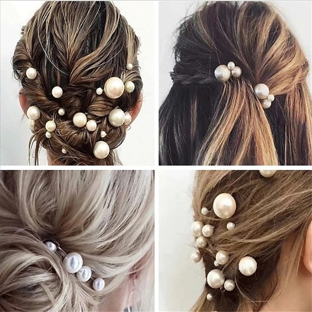  imitované perlové jehlice do vlasů účesy ve tvaru písmene U svatební jehlice do vlasů šperky do vlasů doplňky do vlasů dívčí sponky do vlasů pro ženy 100 ocelových spon 18 perlových spon do vlasů