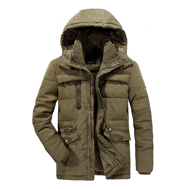 Men's Winter Coat Puffer Jacket Parka Zipper Pocket Office & Career ...