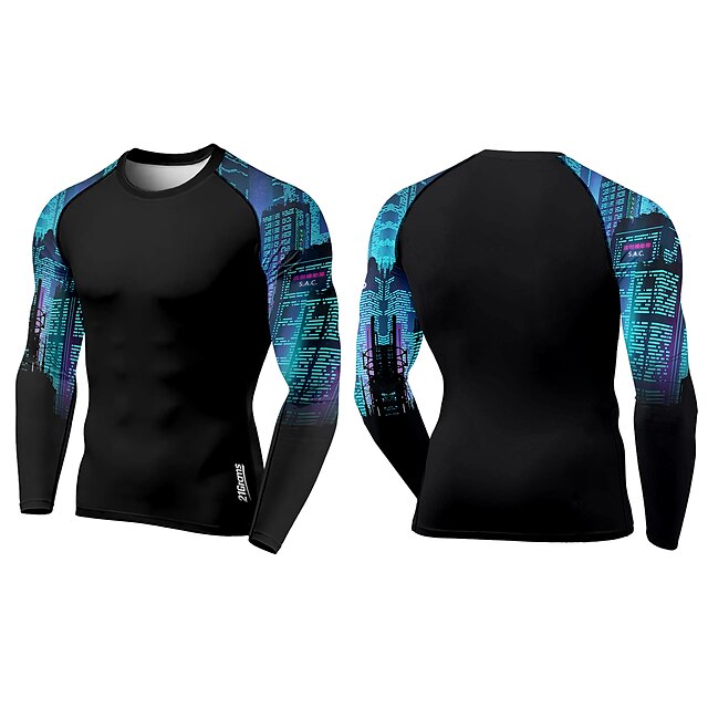 Sports & Outdoors Running, Jogging & Walking | 21Grams® Mens Long Sleeve Compression Shirt Running Shirt Top Athletic Athleisure