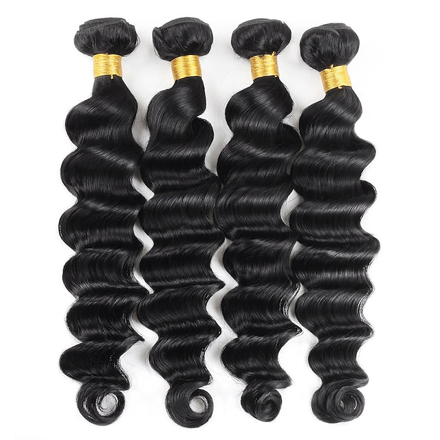 

Ishow Malaysian 4 Bundles Human Hair Weaves Loose Deep Hair Bundles 100% Human Hair Weave Bundles Natural Color Non-Remy Hair Extensions Buy 4 Bundles