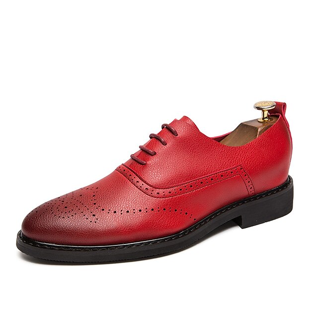 Shoes & Bags Mens Shoes | Mens Oxfords Casual Classic British Daily Office & Career PU Red Black Brown Gradient Fall Spring - JQ