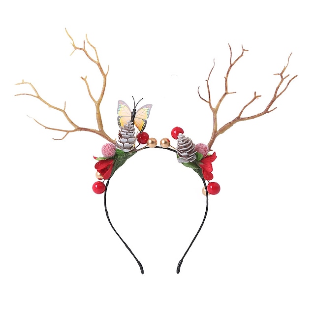  chifre de veado chifre de veado tiaras de natal cosplay vestido de cabeça fantasia de natal decoração de natal renas enfeites de fotos adereços