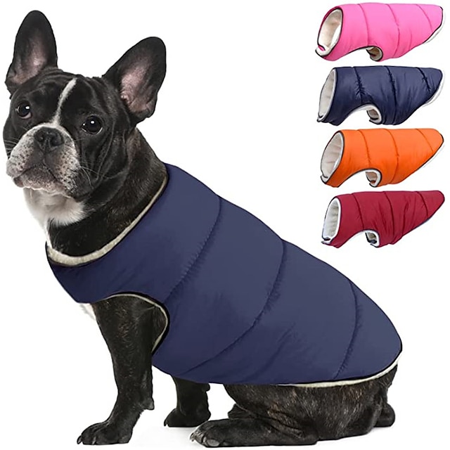 abrigo de perro cálido invierno chaleco para perros para perros pequeños a prueba de viento clima frío chaqueta para perros con rayas reflectantes deportivo ligero para mascotas al 8878243 – $22.99