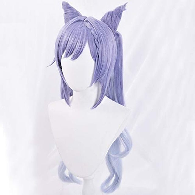 Beauty & Hair Wigs & Hair Pieces | Keqing Cosplay Wigs with Bangs Purple Blue Ombre Long Wavy Synthetic Wigs for Women Japan Ani