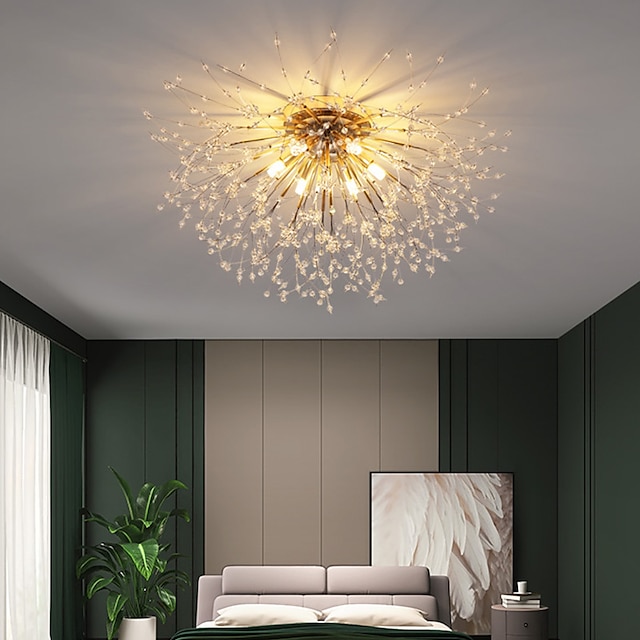  54/55/56/58 cm Firework Design Flush Ceiling Light LED Metal Modern Style Floral Style Geometrical Electroplated Nordic Style 220-240V
