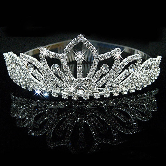  Crown Tiaras Legering Bryllup Speciel Lejlighed Valentinsdag Valentine Sød Med Akrylisk Diamant Krystal / Rhinsten Medaljon Hovedbeklædning
