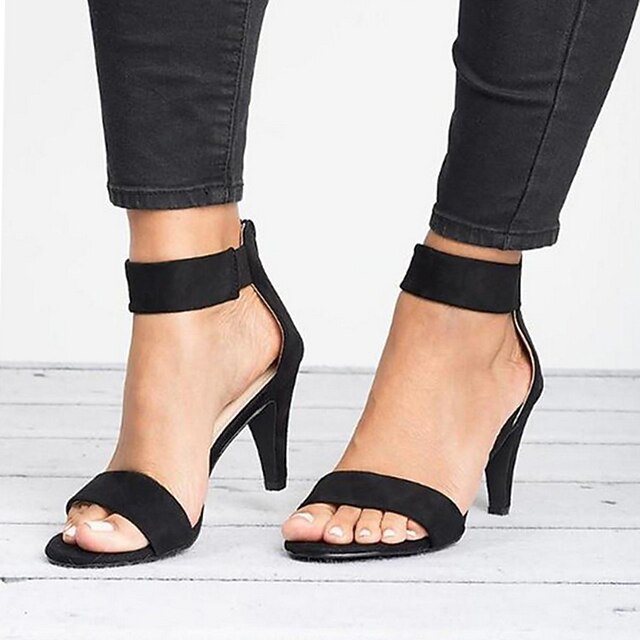 Black Women's High Heel Sandals with Ankle Straps for Elegant and Evening Wear 6
