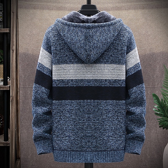 Men's Sweater Cardigan Sweater Hoodie Zip Sweater Sweater Jacket Knit ...