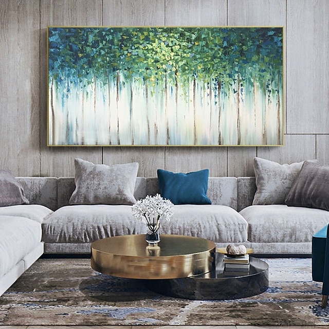 Home & Garden Wall Art | Oil Painting Handmade Hand Painted Wall Art Abstract Plant Floral Green Forest Home Decoration Decor Ro