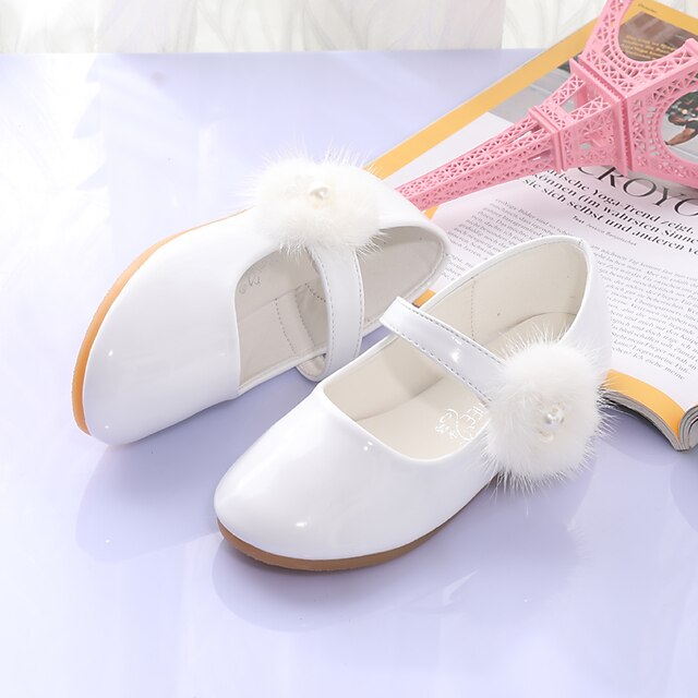 Shoes & Bags Kids Shoes | Girls Flats Flower Girl Shoes Patent Leather Little Kids(4-7ys) Flower Light Pink White Fall Spring - 