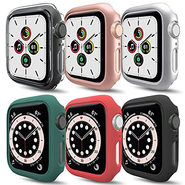 Confezione da 6 pezzi compatibile per custodia Apple Watch 40mm serie 6 5 4  se, custodia rigida per PC [nessuna protezione per lo schermo] cornice  protettiva compatibile per iwatch 40mm del 8919515 2022 a $11.21