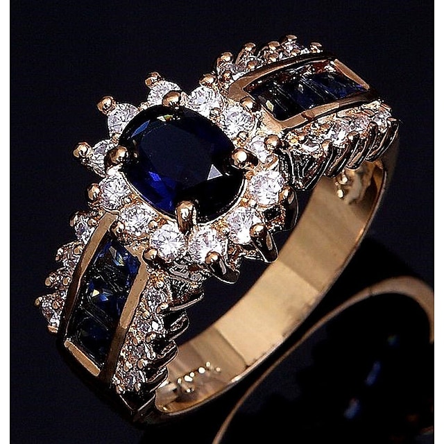  Ring Christmas Gold-Red Gold / Blue Alloy Stylish 1pc AAA Cubic Zirconia / Women's / Wedding / Gift / Daily