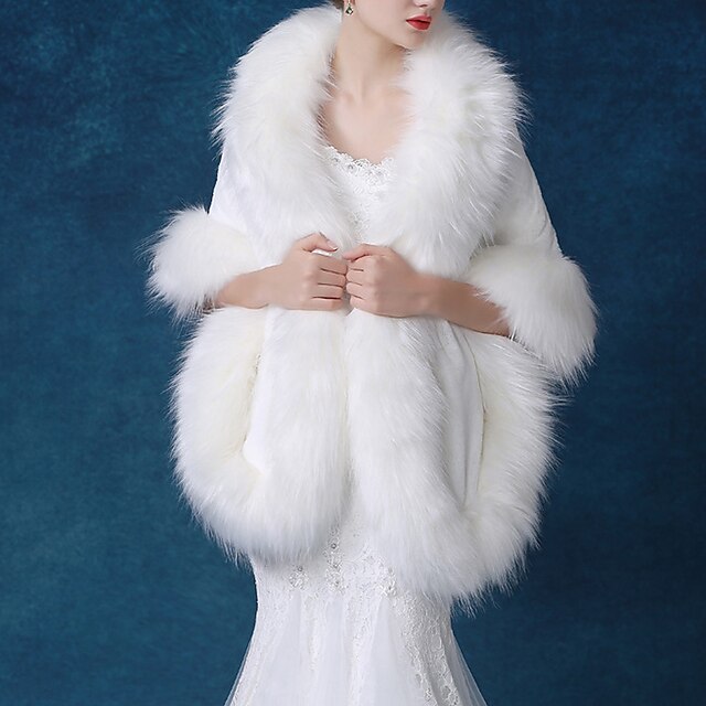Shawl & Wrap Faux Fur Wraps Shawls Women's Wrap Bridal Cute Sleeveless ...