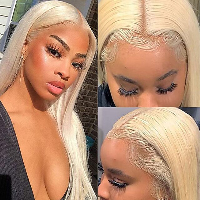 

150% 134 Lace Transparent 613 Blonde Front Wigs Glueless Invisible Lace Human Hair Wigs For Women Brazilian Straight Wig Pre Plucked Remy Hair