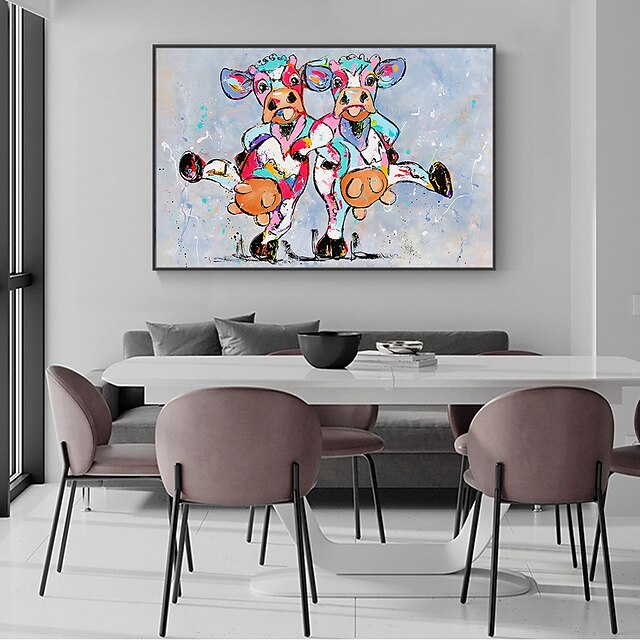 Home & Garden Wall Art | Oil Painting Handmade Hand Painted Wall Art Mintura Modern Abstract Animals Cow Picture For Home Decora