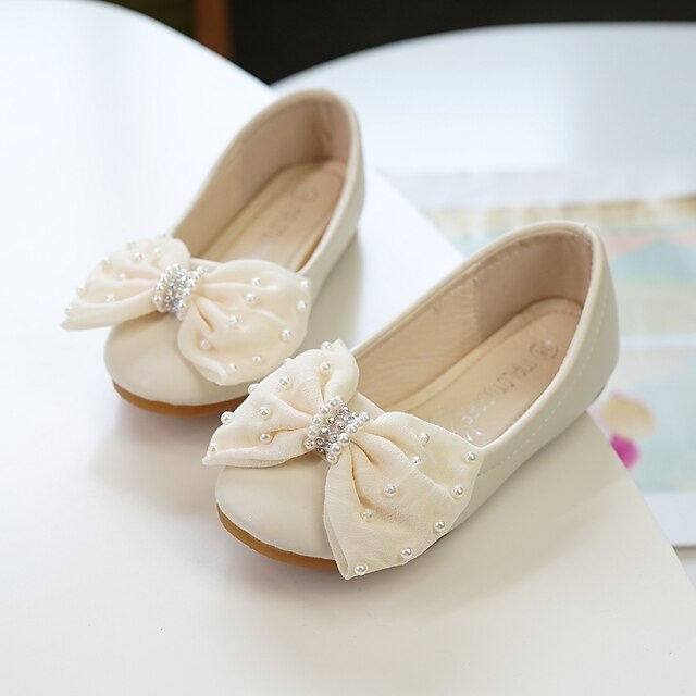 Shoes & Bags Kids Shoes | Girls Flats Flower Girl Shoes Microfiber Little Kids(4-7ys) Wedding Daily Flower Pink Ivory Fall Winte