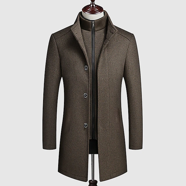Men's Winter Coat Wool Coat Overcoat Street Business Winter Woolen ...