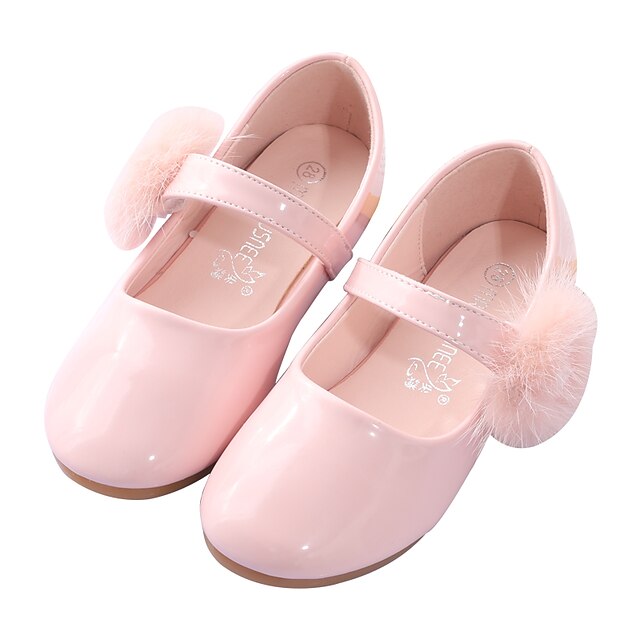 Shoes & Bags Kids Shoes | Girls Flats Flower Girl Shoes Patent Leather Little Kids(4-7ys) Flower Light Pink White Fall Spring - 