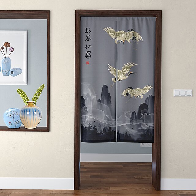 Home & Garden Home Decor | Door Tapestry Chinese Style ZEN Door Curtain Entrance Partition Curtain Half Curtain Fabric Curtain C