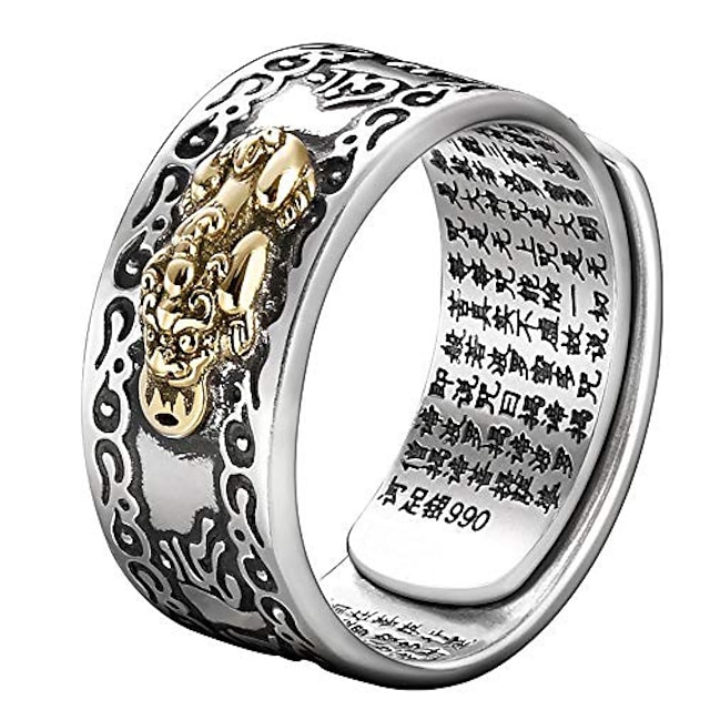  männlich weiblich Feng Shui Pixiu Mantra Schutz Reichtum Ring Amulett einstellbare Qualität besten Schmuck (weiblich)