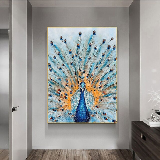 Home & Garden Wall Art | Oil Painting Handmade Hand Painted Wall Art Abstract Animal Peacock Opening Home Decoration Decor Stret