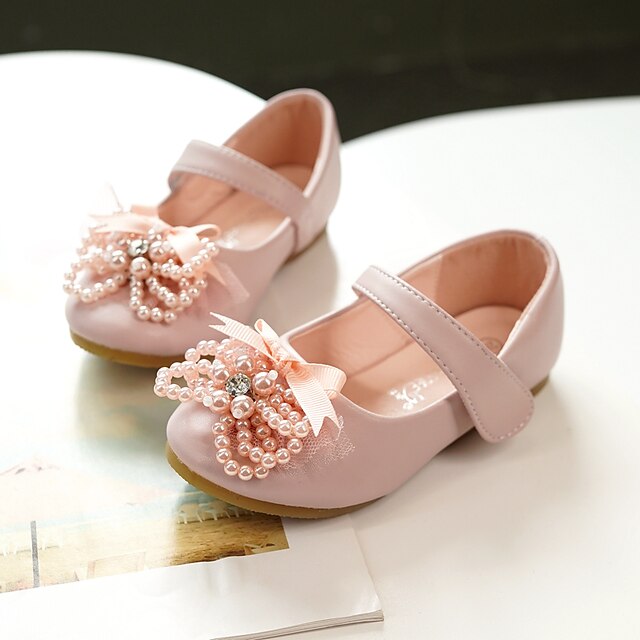 Shoes & Bags Kids Shoes | Girls Flats Flower Girl Shoes Microfiber Little Kids(4-7ys) Toddler(2-4ys) Pink Ivory Fall Spring - AX