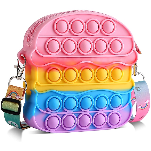 LED Rainbow Unicorn Light Peandant Necklaces Silicone Birthday Party Bag Xmas 