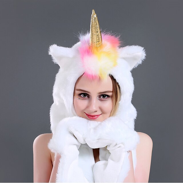 Toys & Hobbies Cosplay & Costumes | Adults Hat Unicorn Onesie Pajamas Polar Fleece White Cosplay For Men and Women Animal Sleepw