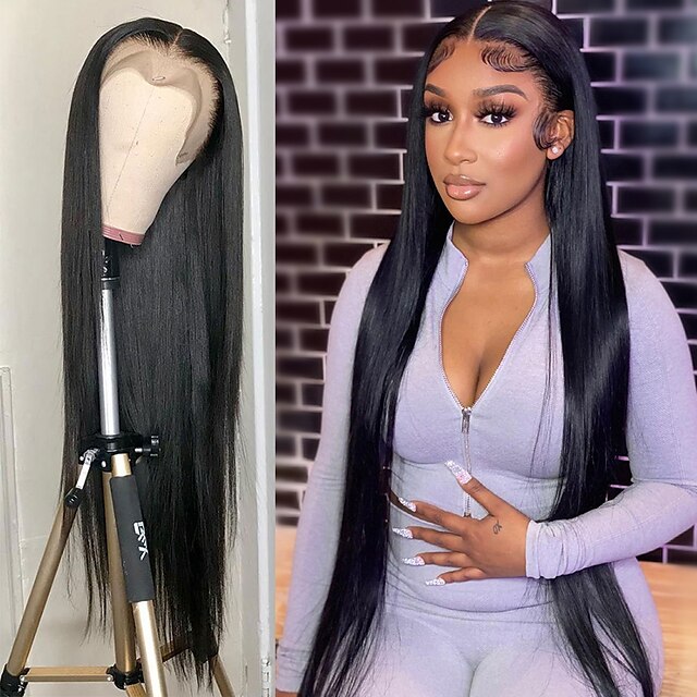 

150%/180% 360 Full Lace Straight Lace Front Wig Brazilian Hair Transparent Lace Front Human Hair Wigs For Women Natural HD Lace Front Wig