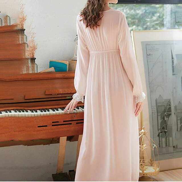 Womens Clothing Womens Sleep & Lounge | Womens Pajamas Nightgown 1 pc Pure Color Simple Fashion Comfort Home Bed Rayon Breathabl