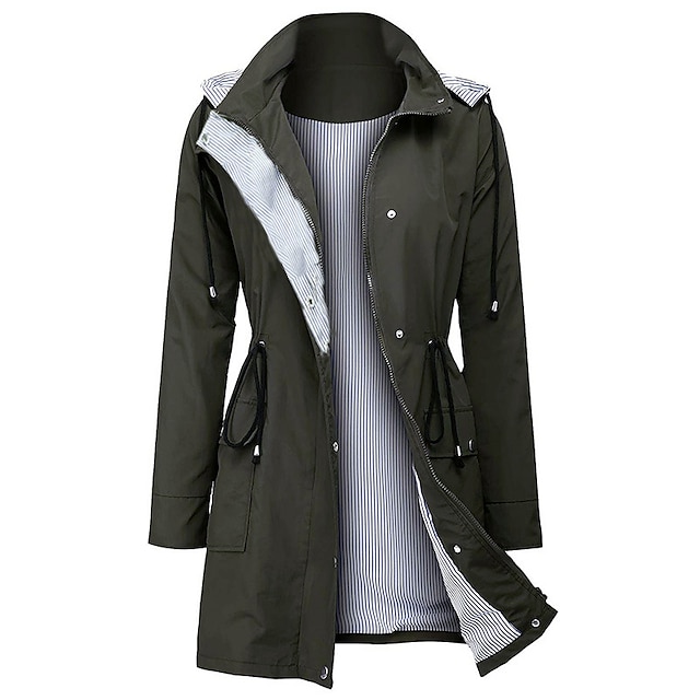  veste de randonnée imperméable pour femme veste de pluie hiver trench extérieur imperméable avec capuche thermique chaud coupe-vent léger survêtement trench-coat haut pêche escalade course bleu vert noir