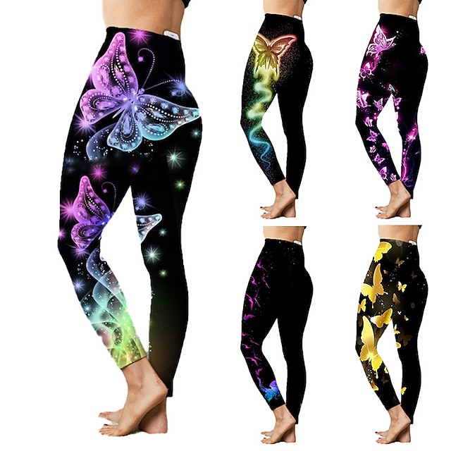 Alion Womens Elastic Waisted Color Block Leggings Sports Yoga Pants