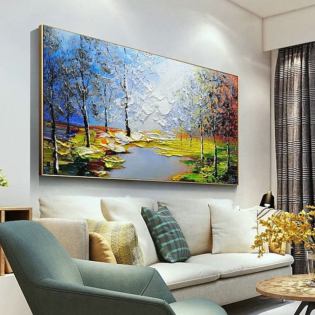 Home & Garden Wall Art | Oil Painting Handmade Hand Painted Wall Art Abstract Plant FloralColorful Primeval Forest Home Decorati