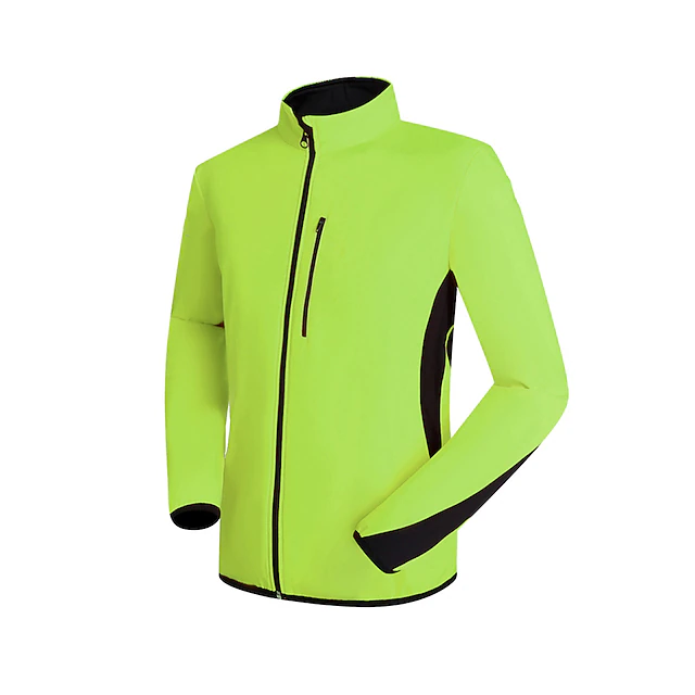 Men's Windbreaker Cycling Jersey Cycling Jacket Winter Thermal Warm High Visibility Reflective Waterproof Bike Jacket Windbreaker Mountain Bike MTB Road Bike Cycling City Bike Cycling fluorescent 16