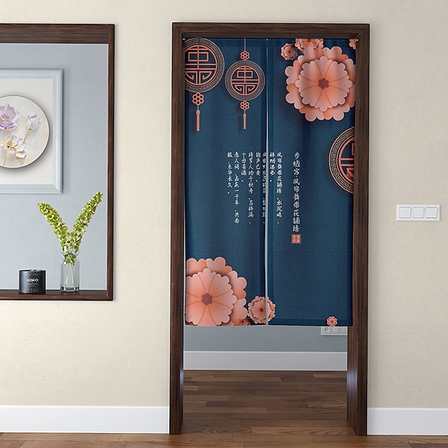 Home & Garden Home Decor | Door Tapestry Chinese Style ZEN Door Curtain Entrance Partition Curtain Half Curtain Fabric Curtain C