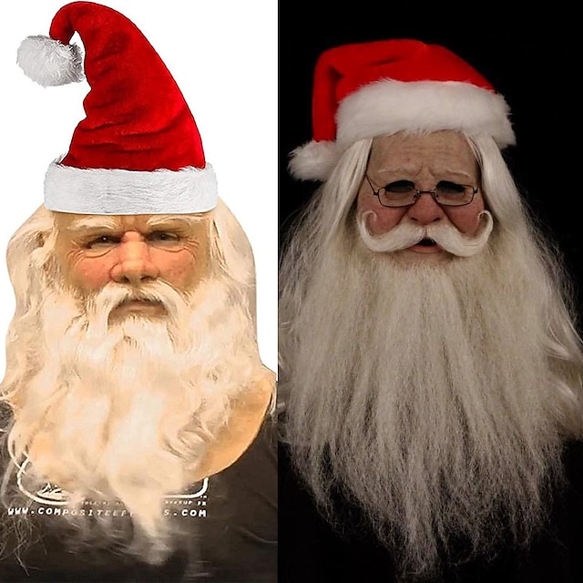  perucă de Moș Crăciun perucă de Crăciun vrăjitor cu părul alb mască de Moș Crăciun articole pentru acoperirea capului 2020 nou bunicul mască din latex mască de barbă
