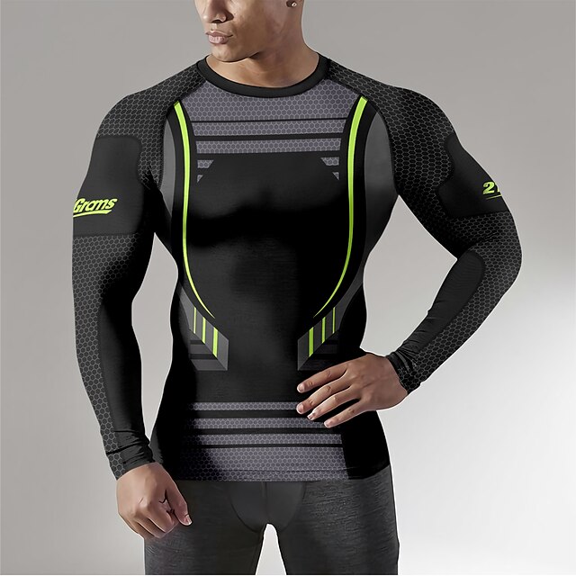 Sports & Outdoors Running, Jogging & Walking | 21Grams® Mens Long Sleeve Compression Shirt Running Shirt Top Athletic Athleisure