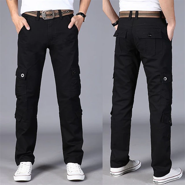 Men's Cargo Pants Cargo Trousers Work Pants 8 Pocket Plain Breathable ...