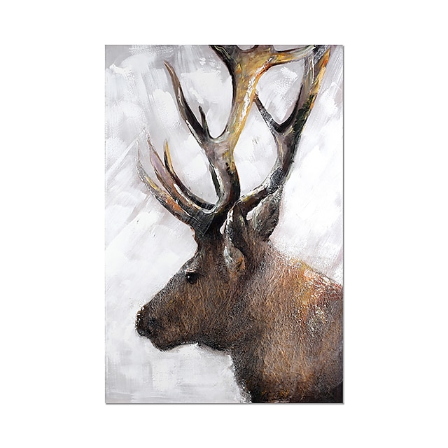  olajfestmény kézzel festett falművészet modern északi absztrakt állatok jávorszarvas lakberendezési dekoráció hengerelt vászon keret nélkül feszítetlen