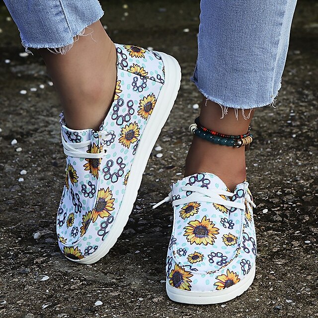 Sunflower Vintage Pattern Casual Womens Extra Light Flat Walking Sneakers Ladies Espadrille Flats Sunflower Vintage Pattern Casual Womens Extra Light Flat Walking Sneakers Ladies Espadrille Flats