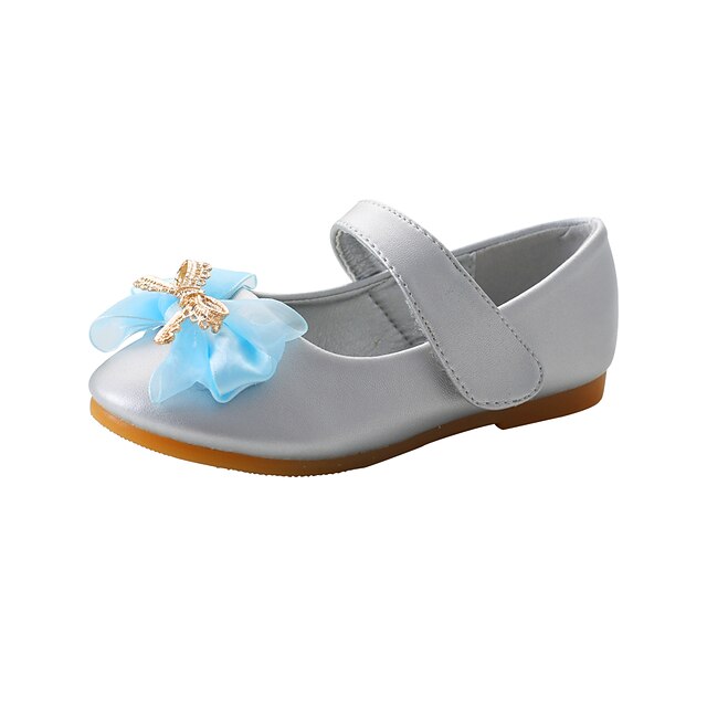 Shoes & Bags Kids Shoes | Girls Flats Flower Girl Shoes Microfiber Dress Shoes Little Kids(4-7ys) Wedding Daily Black Silver Fal