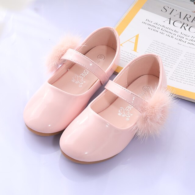 Shoes & Bags Kids Shoes | Girls Flats Flower Girl Shoes Patent Leather Little Kids(4-7ys) Flower Light Pink White Fall Spring - 