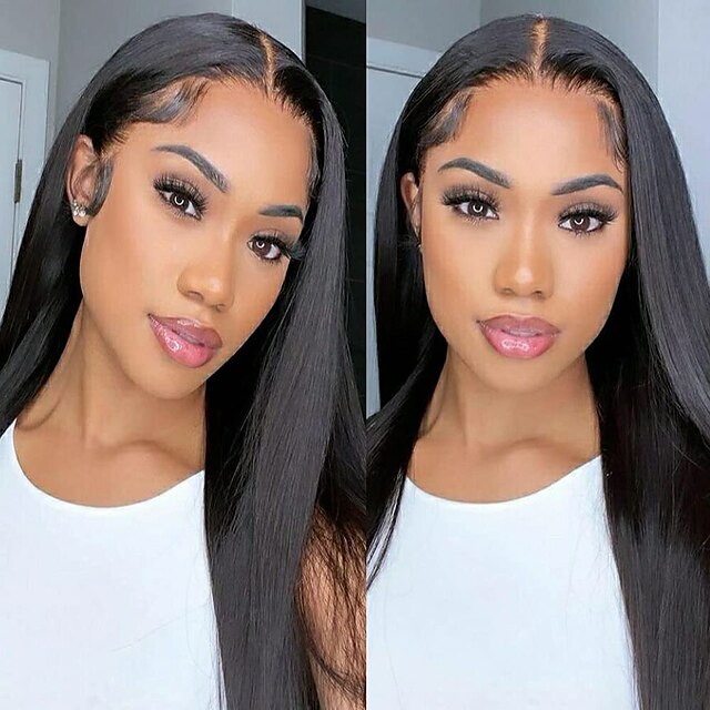 

Lace Front Wigs Human Hair Straight 12-30 Inch 4X4 Lace Front Wig Pre Plucked Hairline 100% Human Hair Wigs for Black Women 150% Density Brazilian Real Hair Wig 1B Black Color