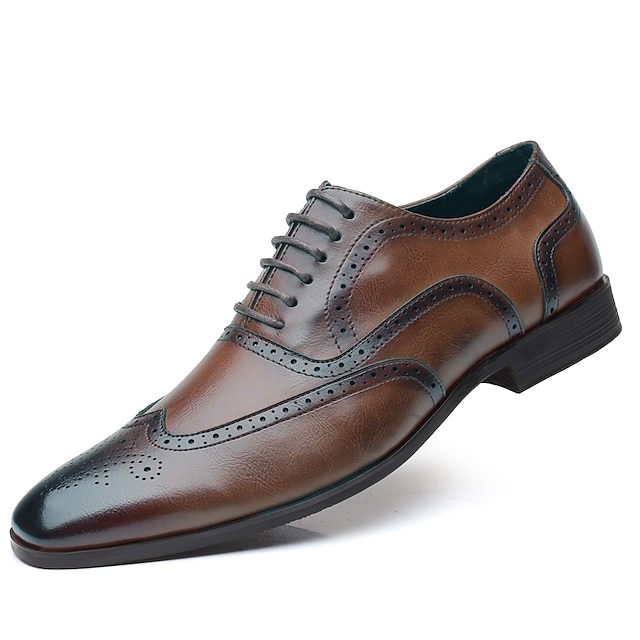  Bărbați Oxfords Pantofi Derby Pantofi formali Bullock Pantofi Pantofi rochie Plimbare Afacere Nuntă Petrecere și seară Piele Dantelat Maro Deschis Negru Galben Primăvară Toamnă Iarnă