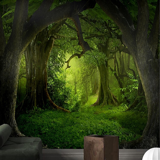 Cool Wallpapers Nature Forest Wallpaper Wall Mural Wall Sticker Covering Print Peel and Stick Removable Self Adhesive Secret Forest PVC / Vinyl Home Decor 10
