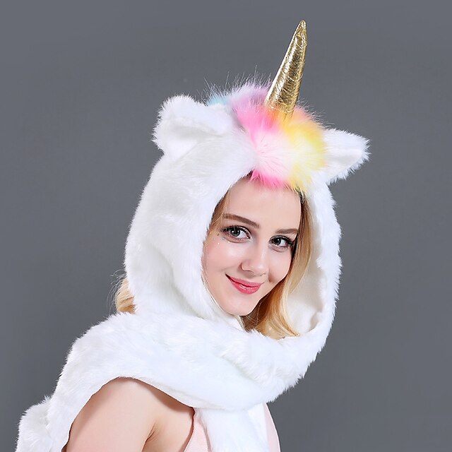 Toys & Hobbies Cosplay & Costumes | Adults Hat Unicorn Onesie Pajamas Polar Fleece White Cosplay For Men and Women Animal Sleepw