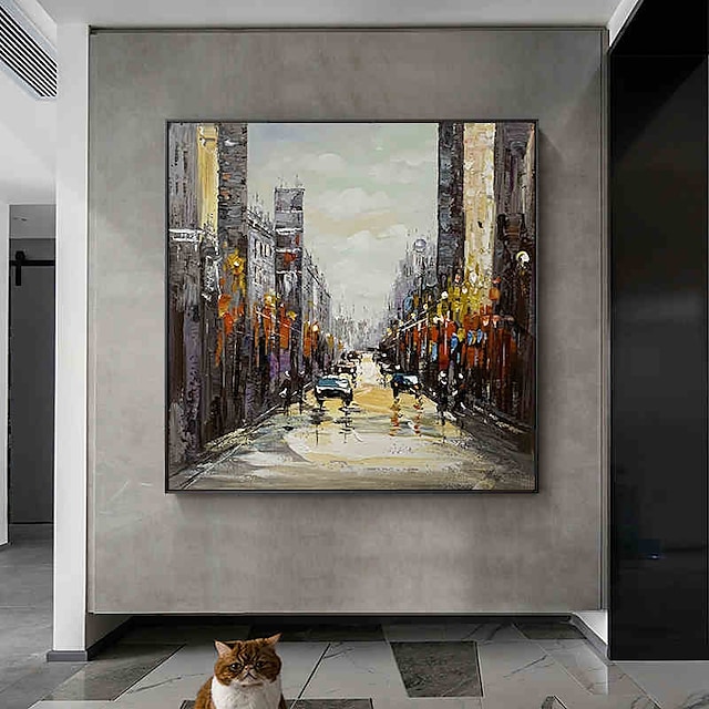 Home & Garden Wall Art | Oil Painting Handmade Hand Painted Wall Art Abstract Architecture Street Landscape Home Decoration Deco