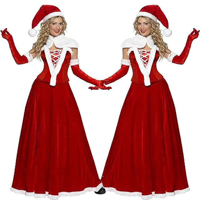 Santa Suit Mrs.Claus Adults' Women's Christmas Cosplay Costume Christmas Christmas Easy Carnival Costume4