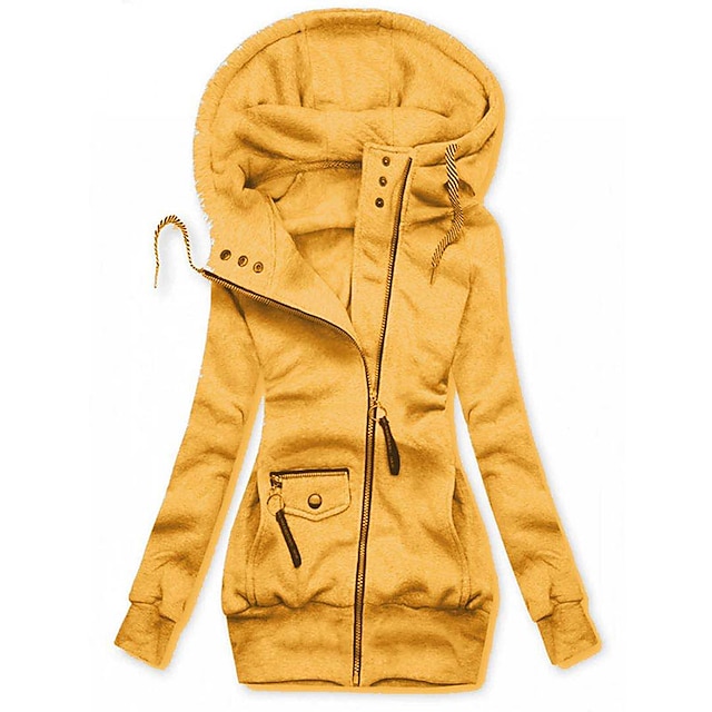 Womens Clothing Womens Outerwear | Womens Hoodied Jacket Casual Jacket Daily Going out Outdoor Fall Winter Regular Coat Regular 